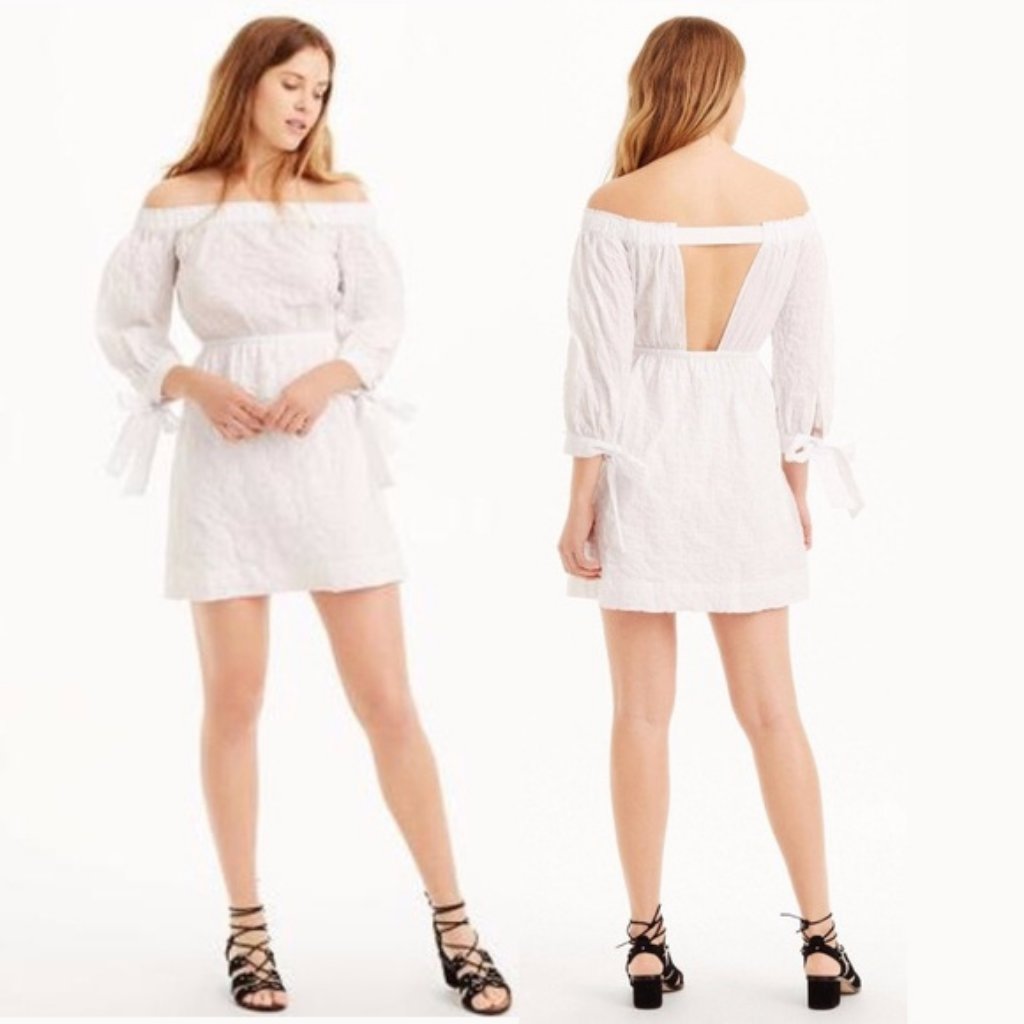 Nwt Club Monaco Fonzelle Crinkled Off Shoulder Dress